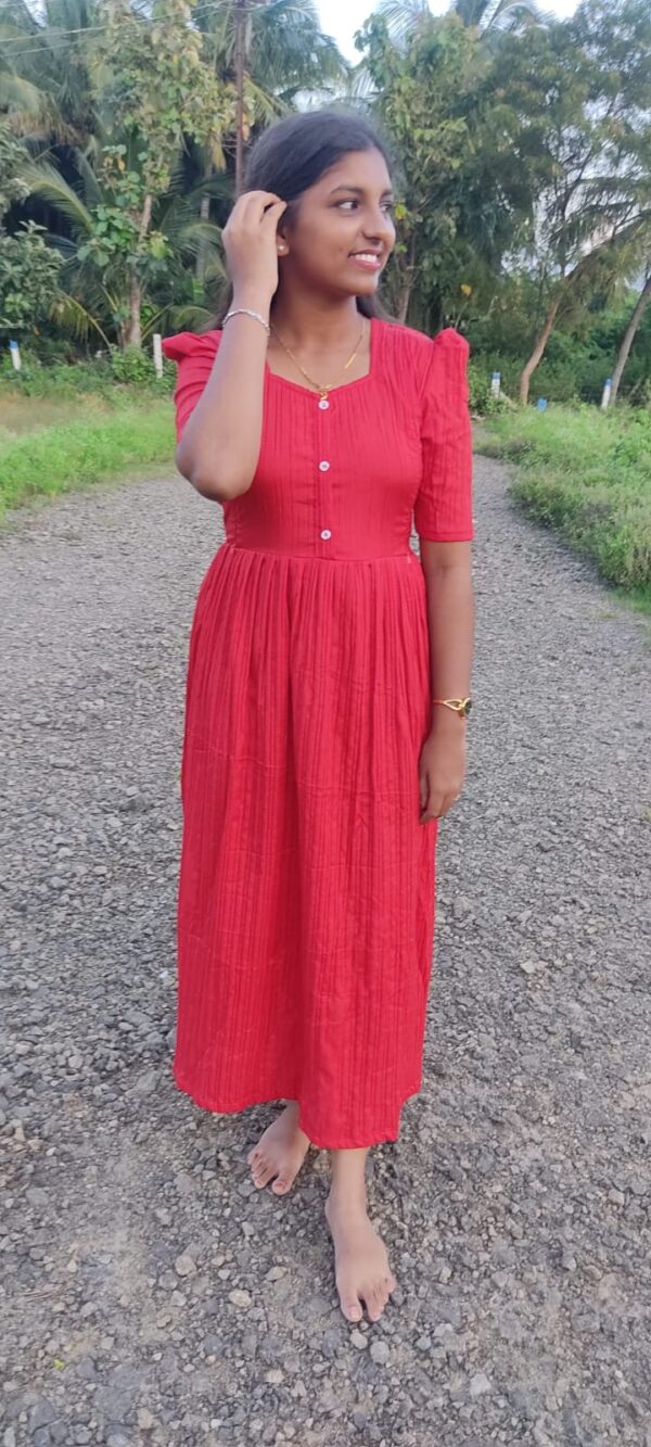 Budget Friendly Red Feeding Kurti - Image 2