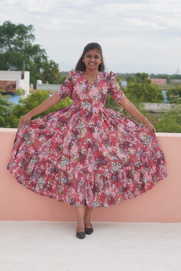 3 Tier light onion pink color Gathering Big Umbrella feeding kurthi