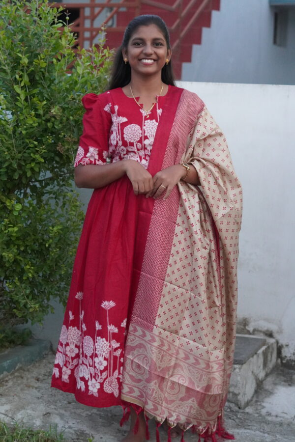 Printed Pure Cotton Feeding and Non Feeding Maxi ToP and DuPatta
