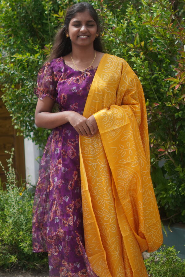 pink organza fabric Maternity / Feeding Maxi /Non Feeding TOP and DuPatta - Image 2