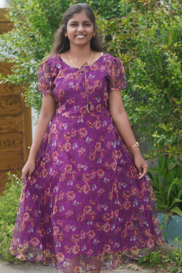 pink organza fabric Maternity / Feeding Maxi /Non Feeding TOP and DuPatta - Image 4