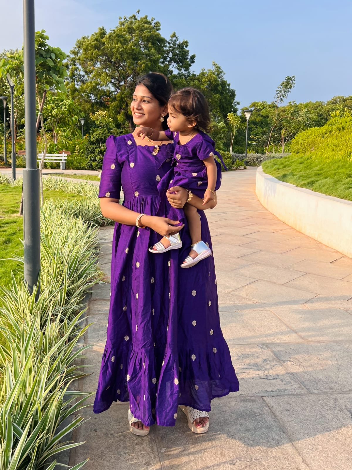 purple color Raw Silk feeding kuruthi - Image 13