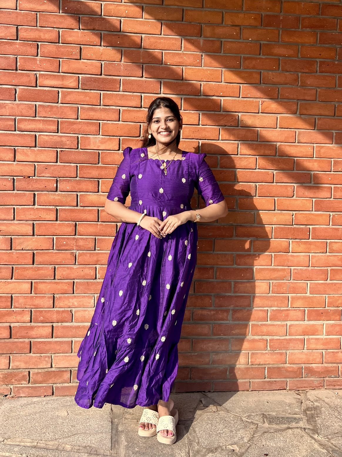 purple color Raw Silk feeding kuruthi - Image 7