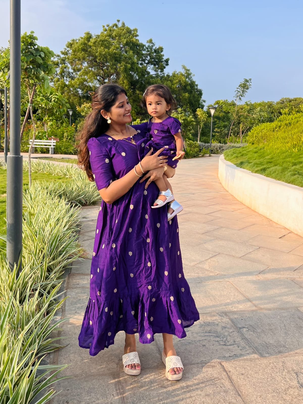 purple color Raw Silk feeding kuruthi - Image 15