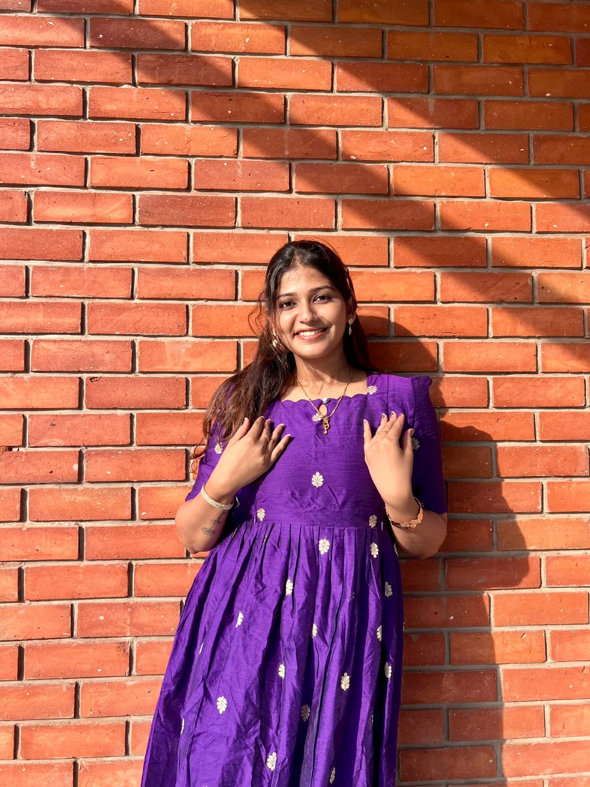 purple color Raw Silk feeding kuruthi - Image 14