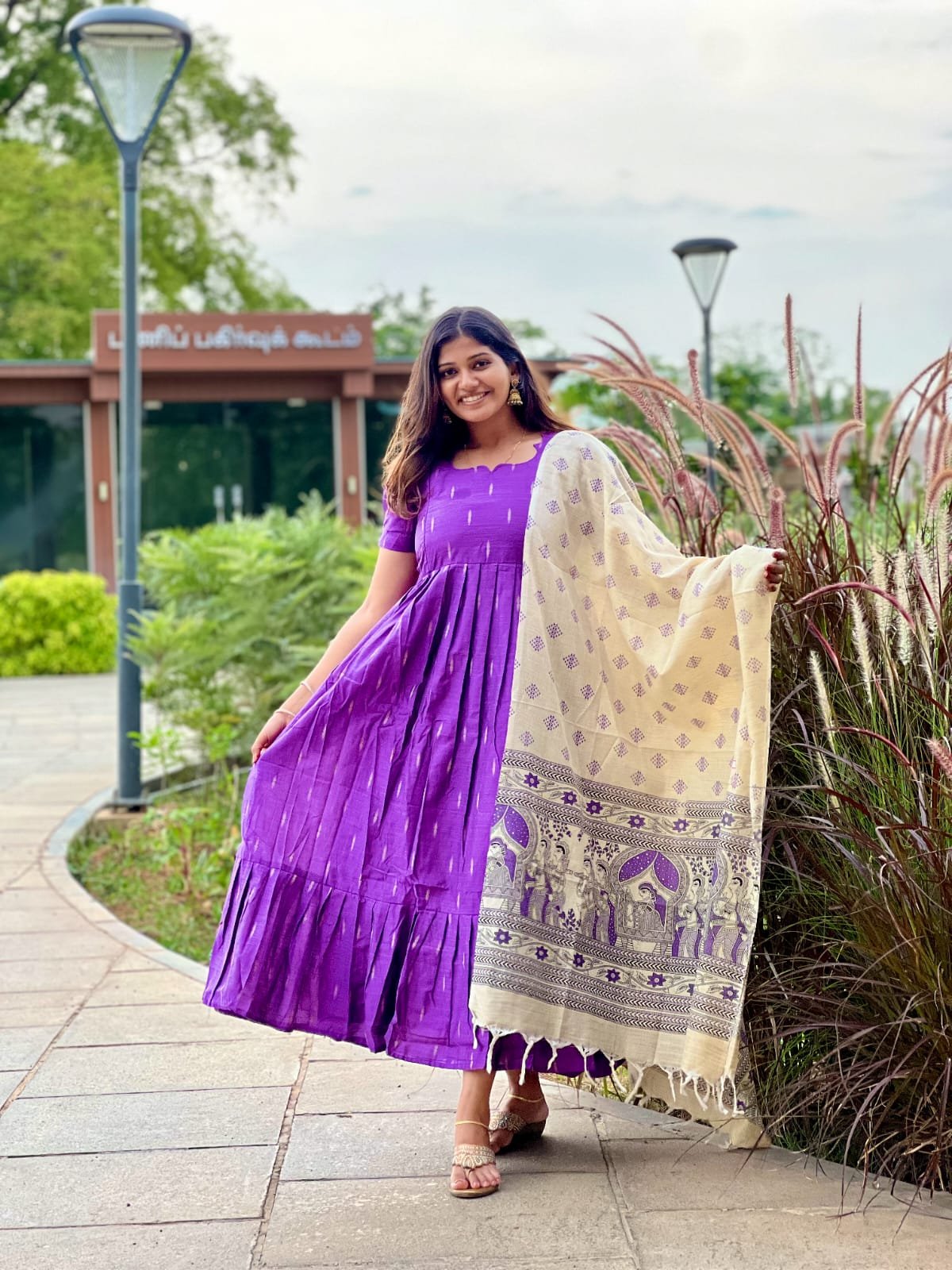 lavender Raw Silk feeding kuruthi - Image 2