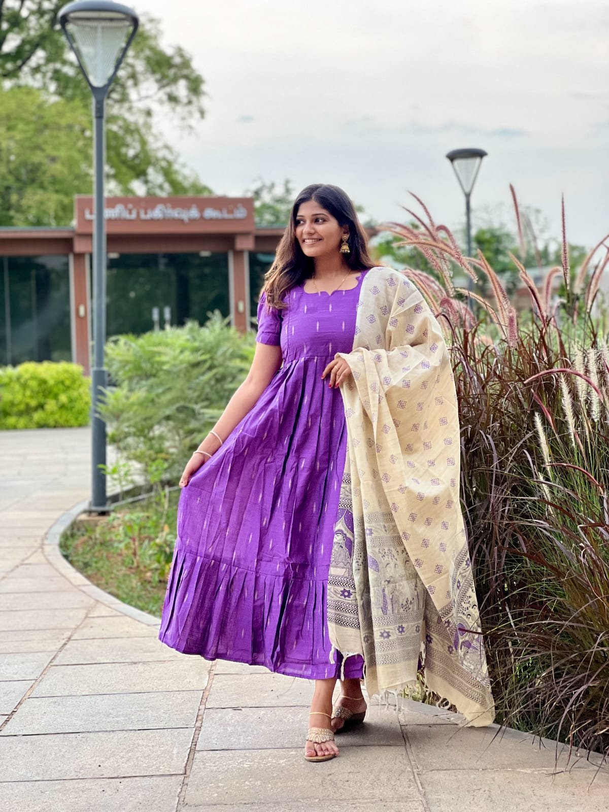 lavender Raw Silk feeding kuruthi - Image 3