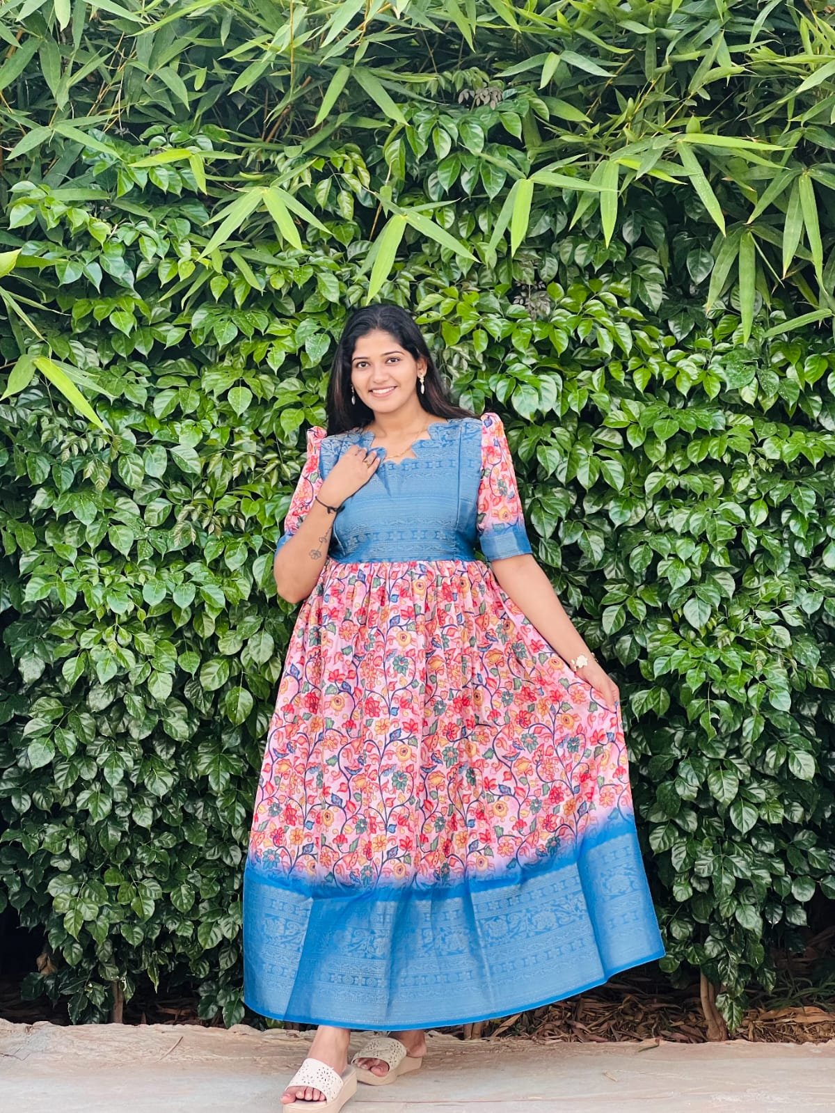 Powder Blue paired with a pink floral print. πΈπ - Image 5