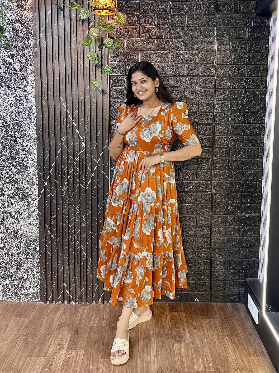Mustard yellow white floral 3-Tier feeding kuruthi - Image 3