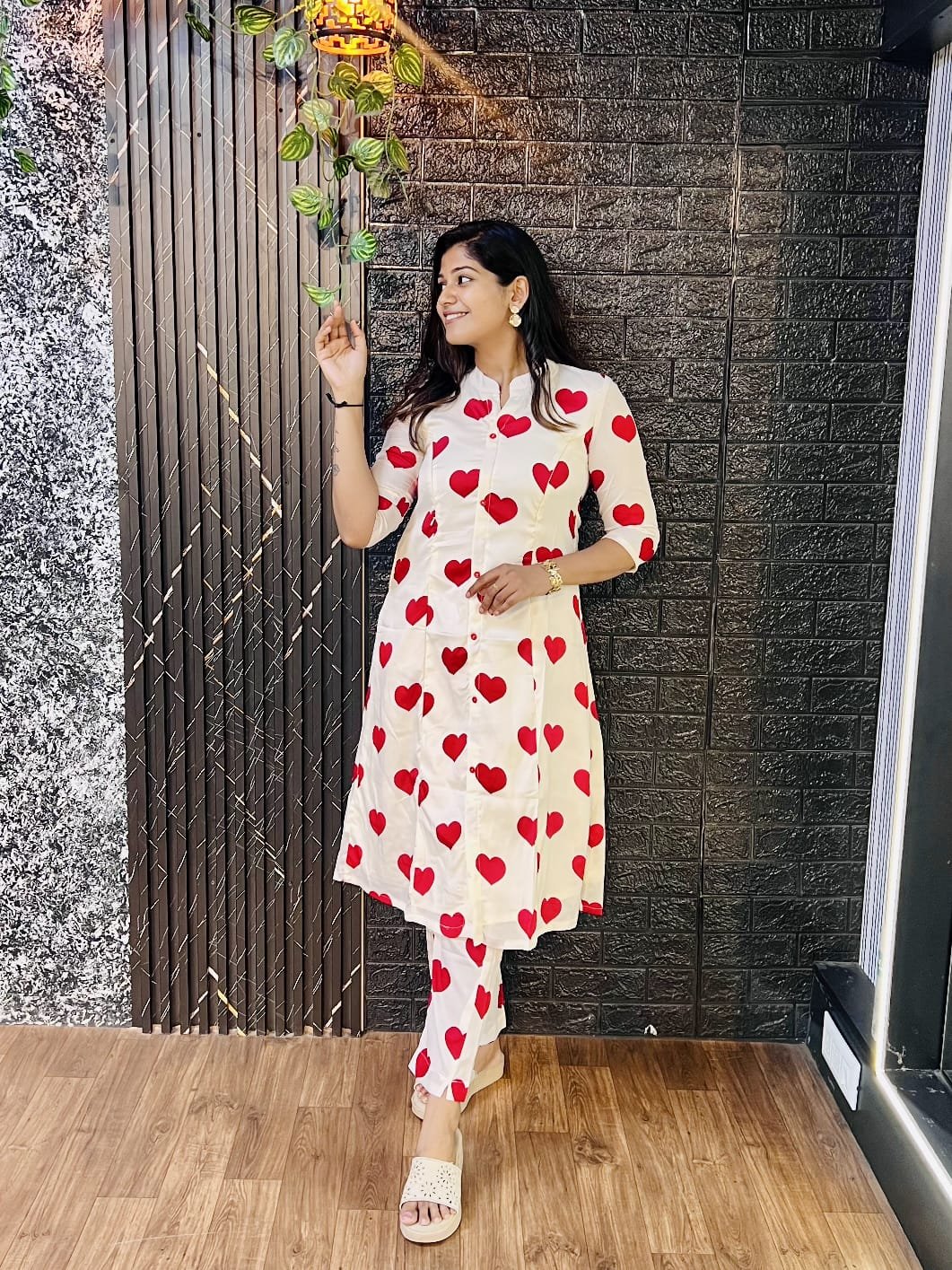 Red Hearts 3/4 sleeves Maternity & Feeding Set ❤️ - Image 5