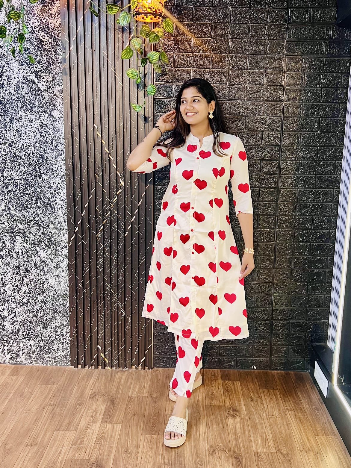 Red Hearts 3/4 sleeves Maternity & Feeding Set ❤️ - Image 6