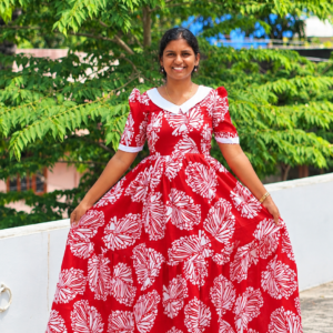 Red and white color   flowers  feeding kuruthi