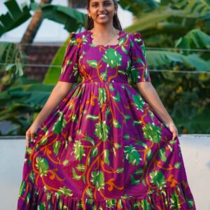 Wine and green color  pure cotton feeding kuruthi