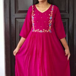Rani Pink color Hanwork Feeding and Non Feeding