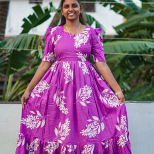 Pink and white leaf color. long maxi